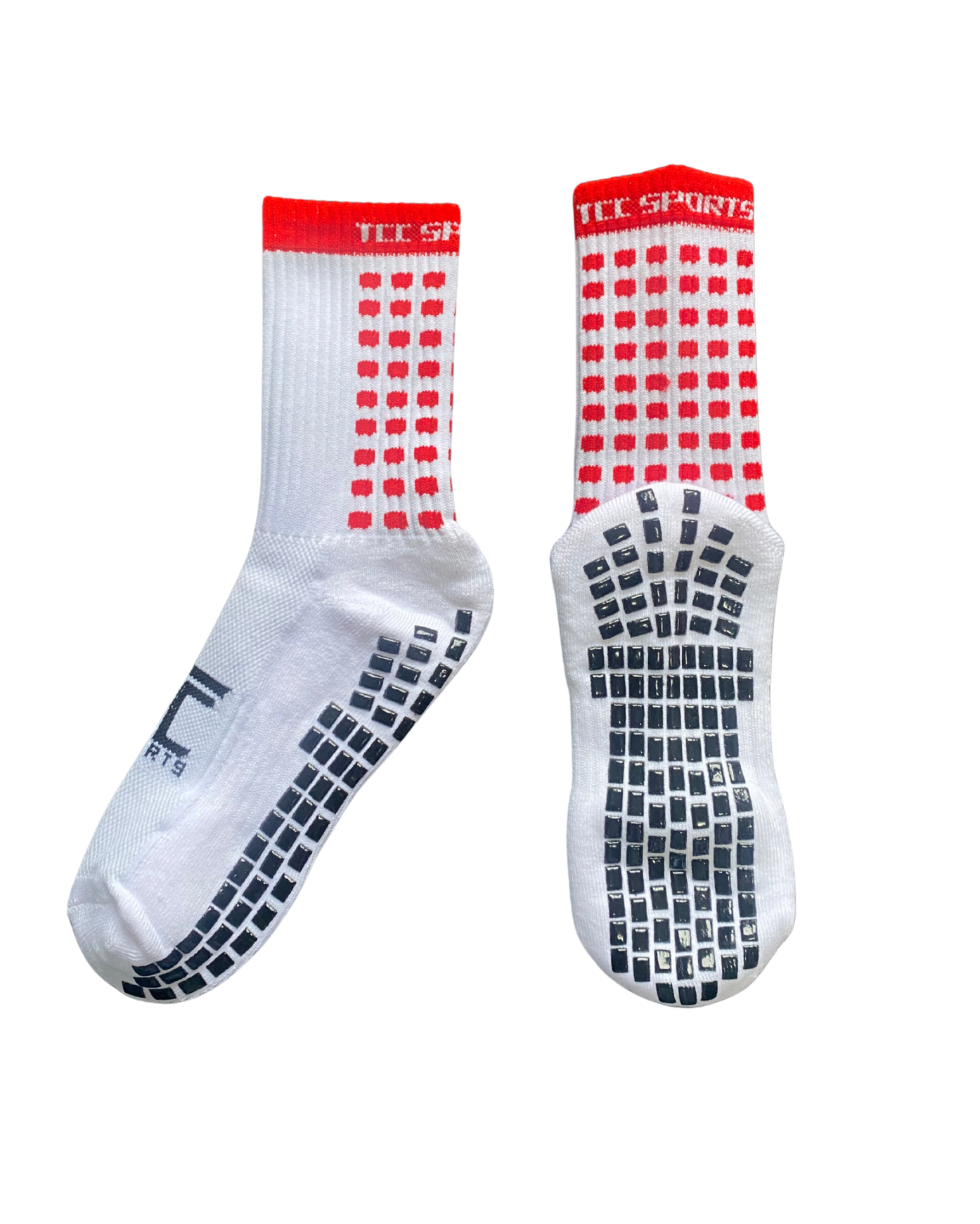 Red & White Grip Socks