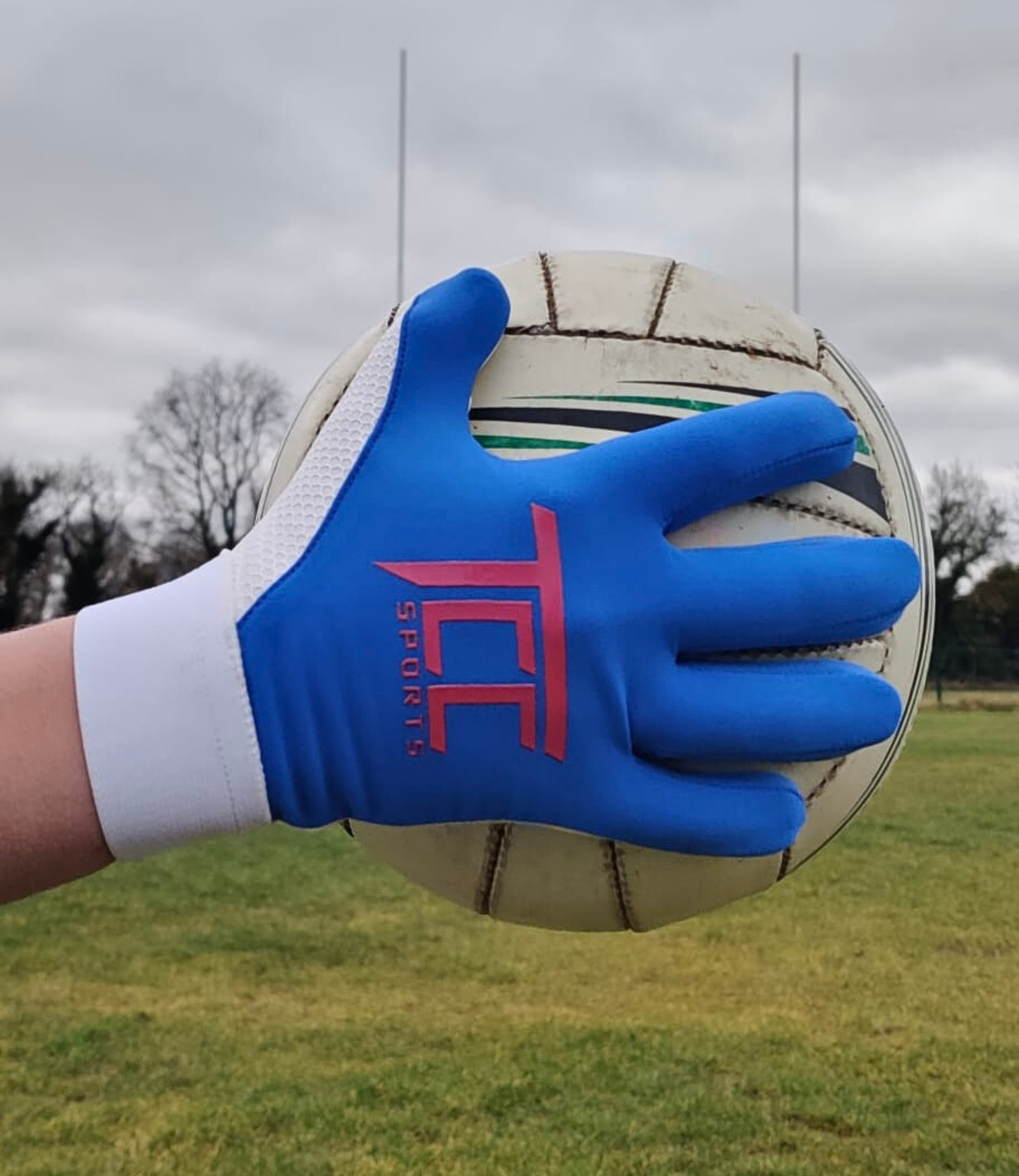 Strapless Gaelic Gloves - Blue/White/Pink