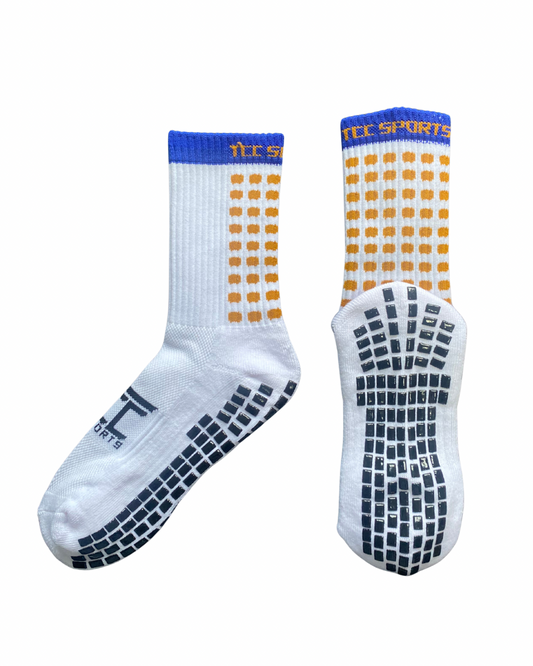 Blue & Amber Grip Socks