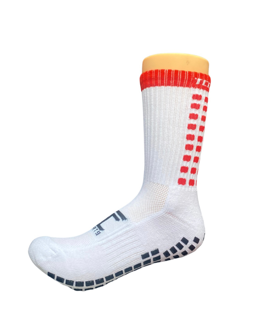 Red & White Grip Socks