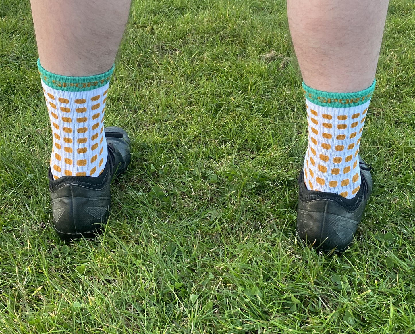 Green & Amber Grip Socks