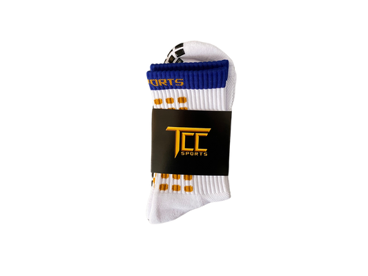 Blue & Amber Grip Socks